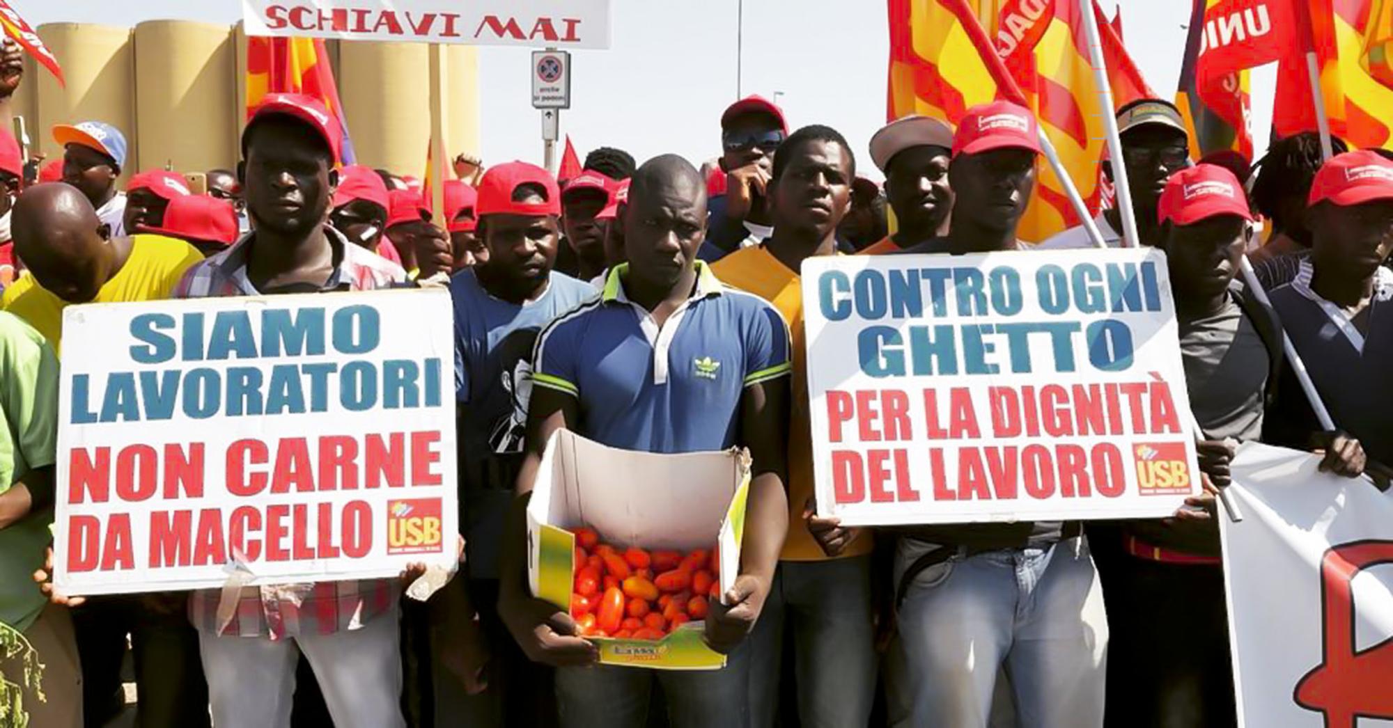 Huelga jornaleros Italia
